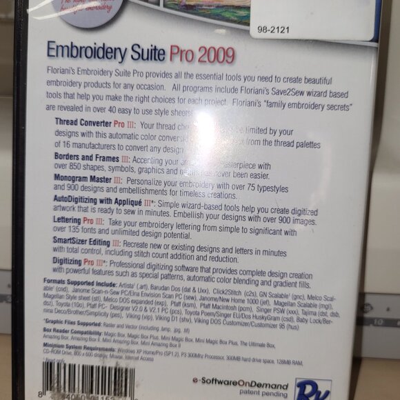 NIB - Floriani Embroidery Suite Pro 2009 Digital Software - Picture 2 of 2
